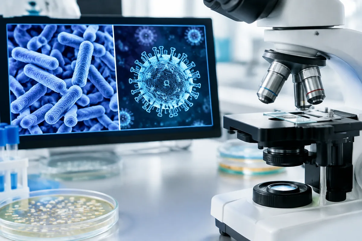 Quelle différence entre une bactérie et un virus au microscope